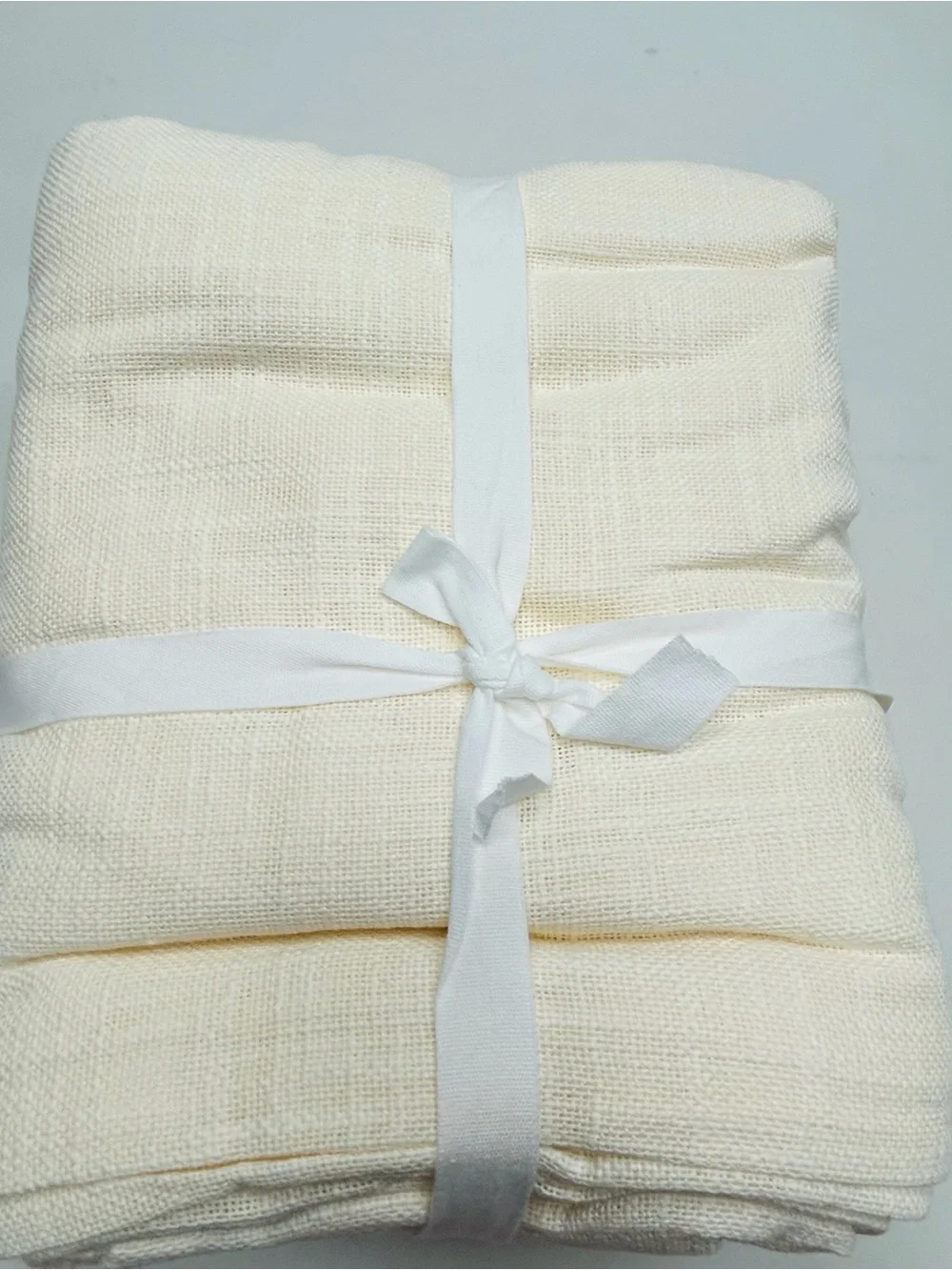 QUINCE Set Of 2 48x108 Cotton Sheer Curtains Ivory 0383